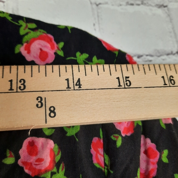 TOBI Black Red Floral Print Mini Dress Size M - Picture 13 of 15